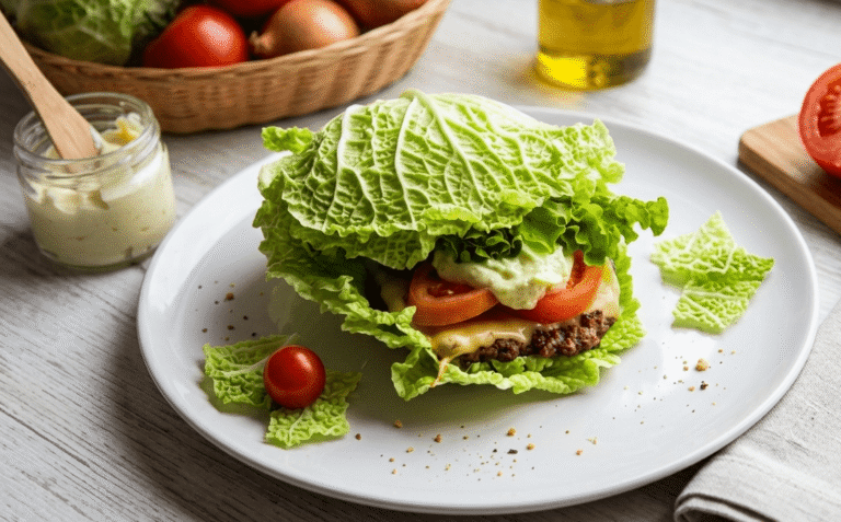 I Make the Perfect Keto-Friendly Savoy Cabbage Beef Burger Wrap