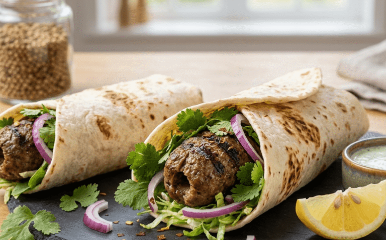 My Ultimate Recipe for Smoky Gourmet Beef Kabab Flatbread Wraps
