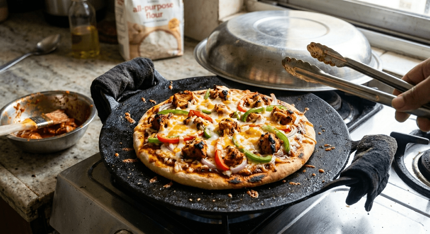 I tried tawa pizza making