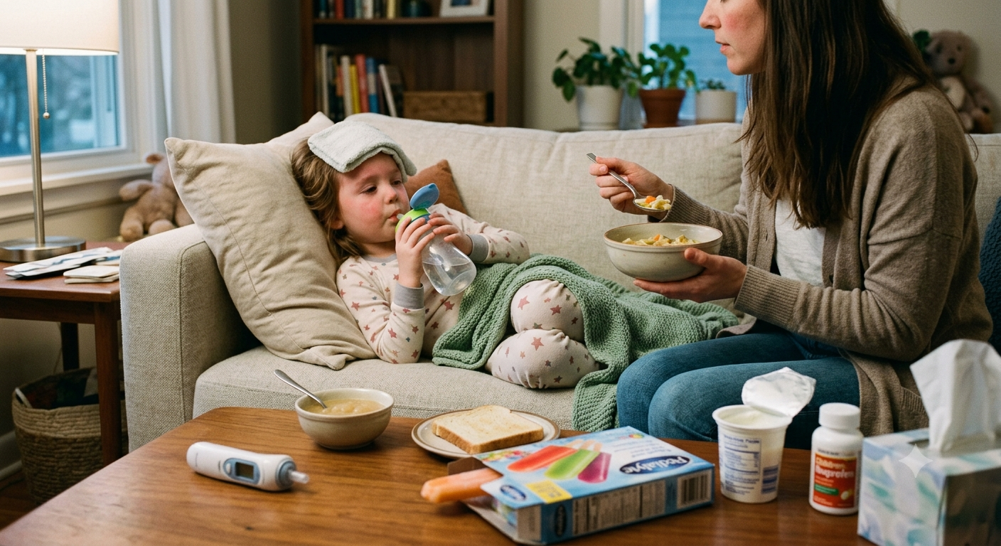 My Go-To Foods for a Sick Child: What I Give My Kids When They Have a Fever