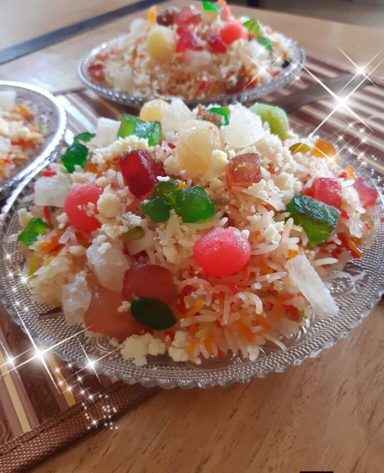 White Mutanjan or Colorful Sweet Rice Eaten at My Aunts Place The Sweet Memory